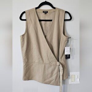 NWT Worth Beige  Belted Vest Size 8